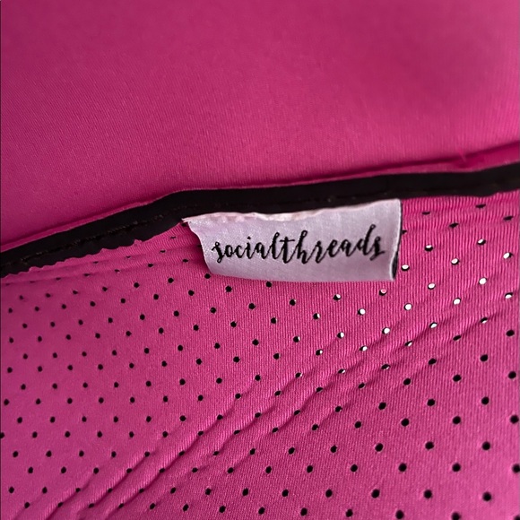 Social Threads Hello Happiness Camo Striped Neoprene Tote and Crossbody Bag - Picture 11 of 15